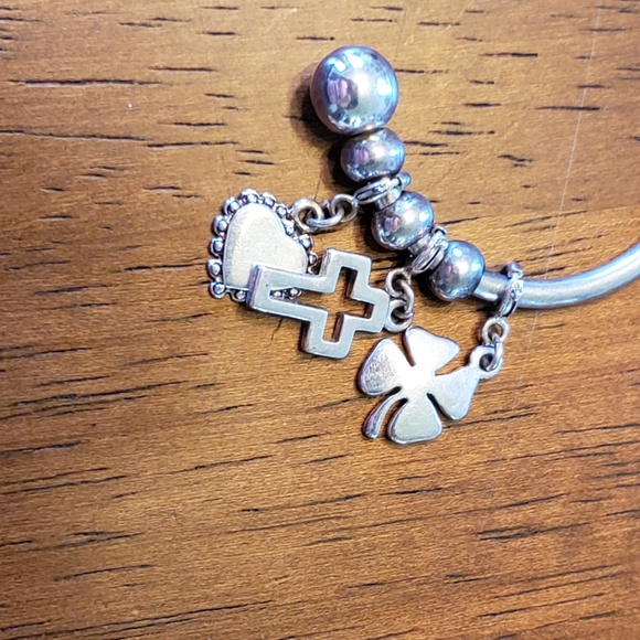 Charm Bracelet - Heart, Cross, and Clover - Picture 2 of 6